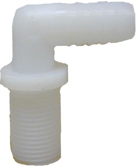 Nylon hose barb-5/8"barb x1/2"Malex90deg.
