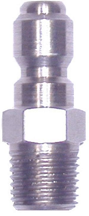 SS quick connect plug-3/8"Mx3/8"MPT